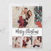 Cartes Pour Fêtes Annuelles Buffalo Plaid Simple 4 Photo Collage Noël (Devant)