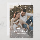 Cartes Pour Fêtes Annuelles Buffalo Plaid Stars Neige Photo Joyeux Noël (Devant)