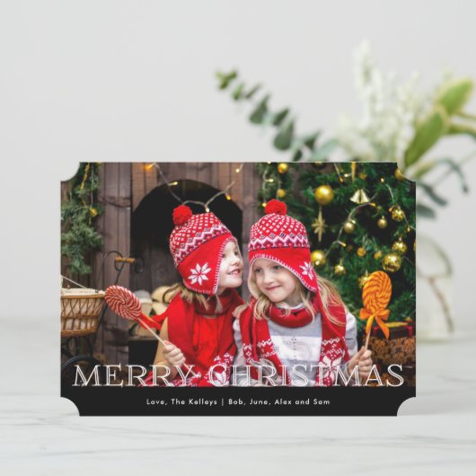 Cartes Pour Fêtes Annuelles Buffalo Red Check Plaid Une photo (Debout devant)