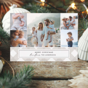 Cartes Pour Fêtes Annuelles Buffalo tartan moderne naturel 5 photo Noël