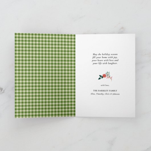 Cartes Pour Fêtes Annuelles Buffle blanc vert moderne Plongé amusant Script Si (Intérieur)