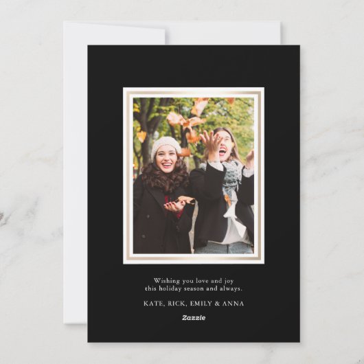 Cartes Pour Fêtes Annuelles Buffle Bleu Rustique Plaid Happest Holidays Photo (Dos)