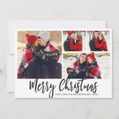 Cartes Pour Fêtes Annuelles Buffle noir blanc simple plaqué 4 photo Collage (Devant)