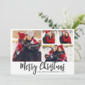 Cartes Pour Fêtes Annuelles Buffle noir blanc simple plaqué 4 photo Collage (Debout devant)