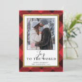 Cartes Pour Fêtes Annuelles Buffle rouge rustique plaqué | Vacances photo rust (Debout devant)