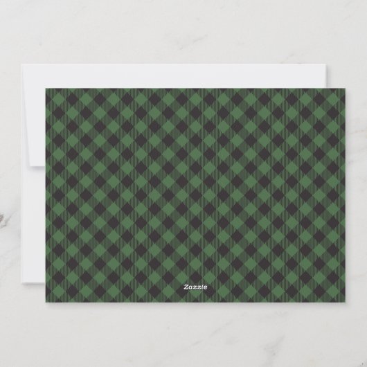 Cartes Pour Fêtes Annuelles Buffle vert personnalisé Plaid 3 photo (Dos)