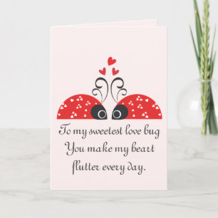 Cartes Pour Fêtes Annuelles Bug d'amour le plus doux