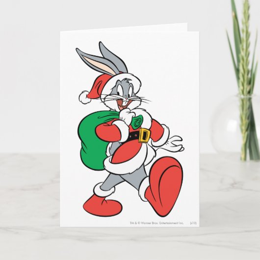 Cartes Pour Fêtes Annuelles BUGS BUNNY™ Père Noël (Devant)