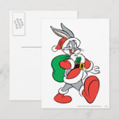 Cartes Pour Fêtes Annuelles BUGS BUNNY™ Père Noël (Devant / Derrière)