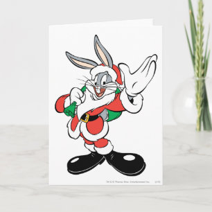 Cartes Pour Fêtes Annuelles BUGS BUNNY™ Père Noël faisant signe