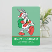 Cartes Pour Fêtes Annuelles BUGS BUNNY™ Père Noël marchant joyeusement (Debout devant)