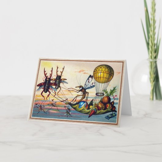 Cartes Pour Fêtes Annuelles Bugs vintages victoriens (Devant)