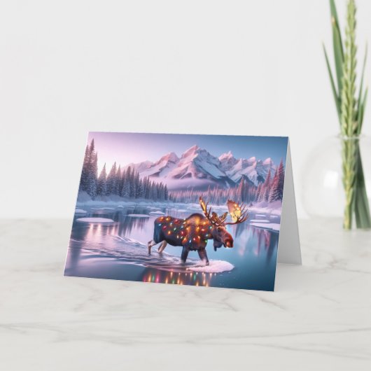 CARTES POUR FÊTES ANNUELLES BULL MOOSE NOËL - NOËL ARBRE DÉTRUIT (Devant)