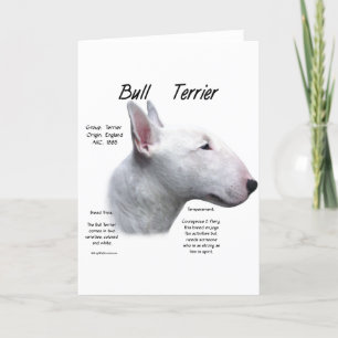 Cartes Pour Fêtes Annuelles Bull Terrier (wht) Historique Conception