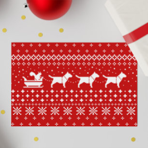 Cartes Pour Fêtes Annuelles Bull Terriers Chiens de Noël Sleigh Ride Holiday