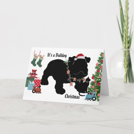 Cartes Pour Fêtes Annuelles Bulldog (Devant)