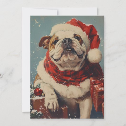 Cartes Pour Fêtes Annuelles Bulldog (Devant)