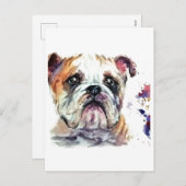 Cartes Pour Fêtes Annuelles Bulldog (Devant / Derrière)