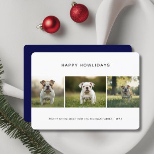 Cartes Pour Fêtes Annuelles Bulldog Animaux de compagnie Noël Joyeux Howlidays