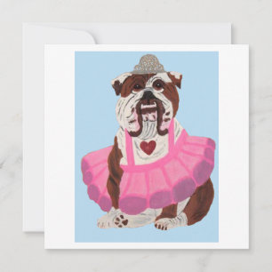 Cartes Pour Fêtes Annuelles Bulldog Ballerine