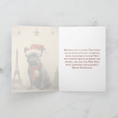 Cartes Pour Fêtes Annuelles Bulldog français vintage Noël tour Eiffel (Intérieur)