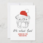 Cartes Pour Fêtes Annuelles Bulldog Funny Christmas (Devant)
