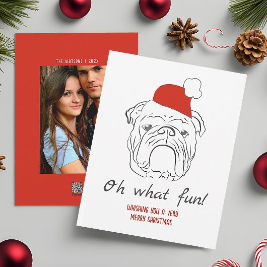Cartes Pour Fêtes Annuelles Bulldog Funny Christmas
