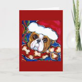 Cartes Pour Fêtes Annuelles Bulldog Père Noël (Devant)