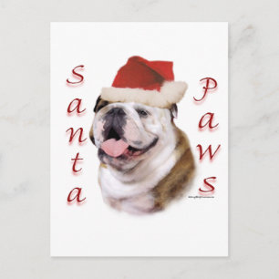 Cartes Pour Fêtes Annuelles Bulldog Père Noël Paws