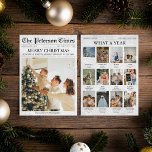 Cartes Pour Fêtes Annuelles Bulletin de Noël du journal Année en revue<br><div class="desc">Célébrez la magie de la saison des Fêtes d'une manière vraiment mémorable avec notre carte de Noël sur mesure, conçue pour ressembler à la page couverture d'un journal vintage ! Cette carte unique apporte une touche créative à la traditionnelle salutation de vacances, offrant une façon charmante de réfléchir sur l'année...</div>