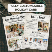 Bulletin de Noël Vintage avec Photo de Journal