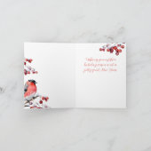 Cartes Pour Fêtes Annuelles Bullfiny Christmas Bird Snowy Red Berries (Intérieur)