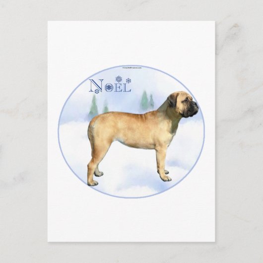 Cartes Pour Fêtes Annuelles Bullmastiff Noel Postcard (Devant)