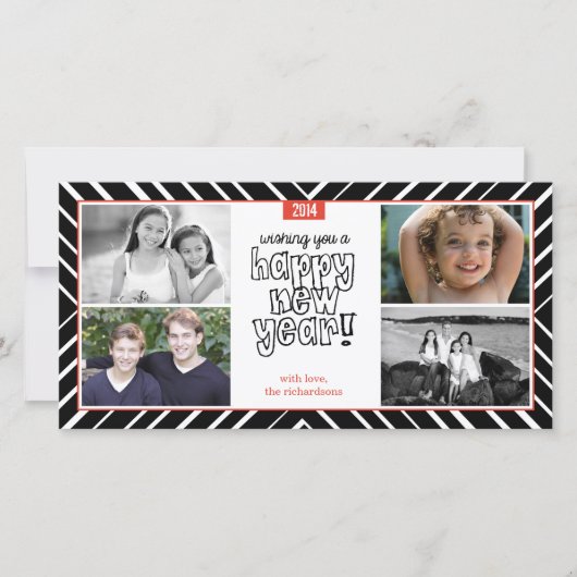 Cartes Pour Fêtes Annuelles Bullseye du Nouvel An 3 (Devant)