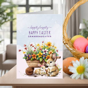 Cartes Pour Fêtes Annuelles Bunnies Cute Petite-fille Personnalisée Pâques
