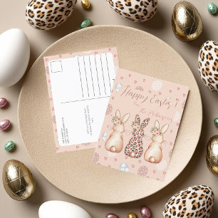 Cartes Pour Fêtes Annuelles Bunnies de Couronne florales Pâques