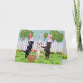 Cartes Pour Fêtes Annuelles Bunnies de Pâques du Labrador (Devant)