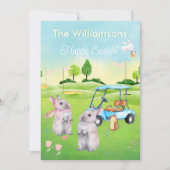 Cartes Pour Fêtes Annuelles Bunnies Golf Charme Pâques Joyeuses (Devant)