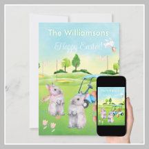 Bunnies Golf Charme Pâques Joyeuses