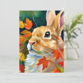 Cartes Pour Fêtes Annuelles Bunny d'automne (Debout devant)