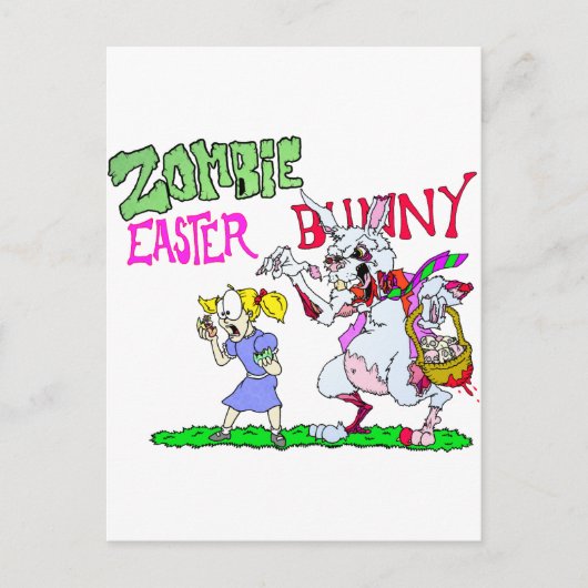 Cartes Pour Fêtes Annuelles Bunny de Pâques Zombie (Devant)