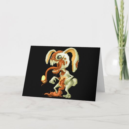 Cartes Pour Fêtes Annuelles Bunny de Pâques Zombie (Devant)