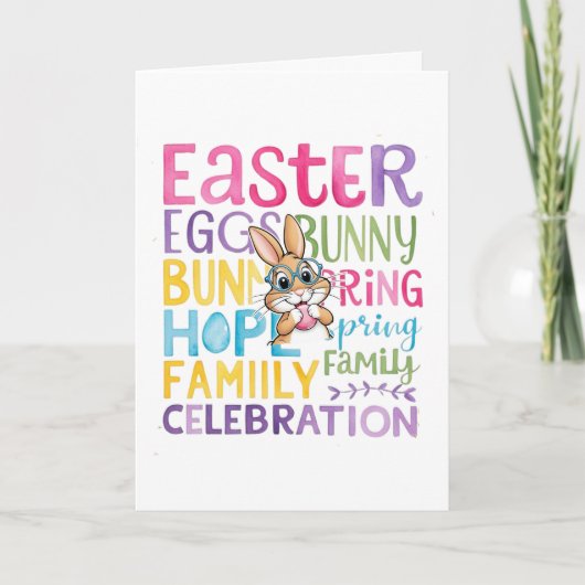 Cartes Pour Fêtes Annuelles Bunny Easter Card , Personalized Easter funnyBunny (Devant)