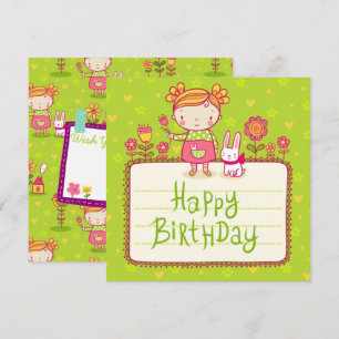 Cartes Pour Fêtes Annuelles Bunny Joyeux anniversaire