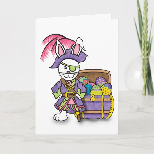 Cartes Pour Fêtes Annuelles Bunny Pirate Card (Devant)