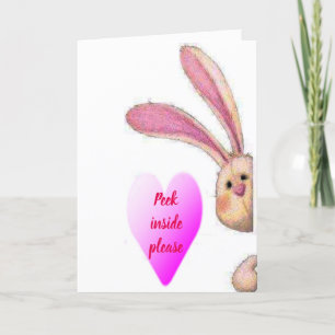 CARTES POUR FÊTES ANNUELLES BUNNY SAYS **PEAK INSIDE***************
