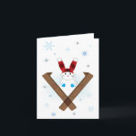 Cartes Pour Fêtes Annuelles Bunny Ski<br><div class="desc">Ski Bunny design et illustration de Jane E Rankin adapté du croquis original de Brittany Rankin.</div>