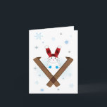 Cartes Pour Fêtes Annuelles Bunny Ski<br><div class="desc">Ski Bunny design et illustration de Jane E Rankin adapté du croquis original de Brittany Rankin.</div>