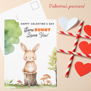 Cartes Pour Fêtes Annuelles BUNNY t'aime ! Enfants Heureuses Saintes-Valentin