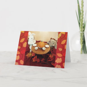 Cartes Pour Fêtes Annuelles Bunny Thanksgiving